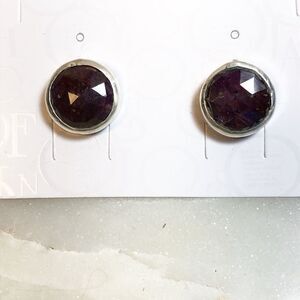 Natural Ruby & Sterling Silver earrings. NEW